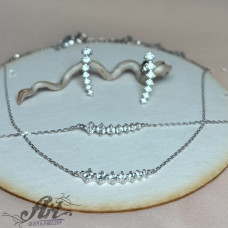 Сребърен комплект с циркони S-121 